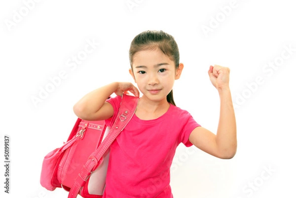 Obraz ガッツポーズをする笑顔の女の子