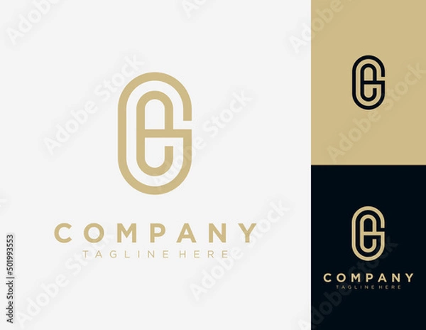 Obraz Initial letter GE logo design template.
