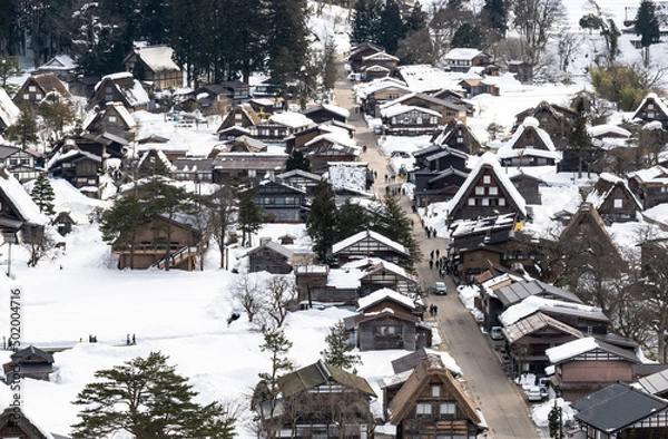Obraz 展望台から望む白川郷