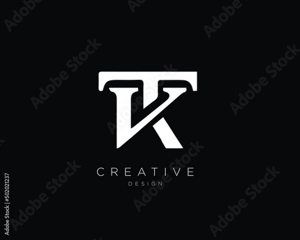 Obraz TK KT Logo Design , Initial Based KT TK Monogram 