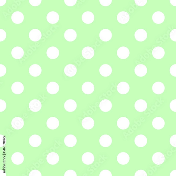 Fototapeta Green mint polka pattern