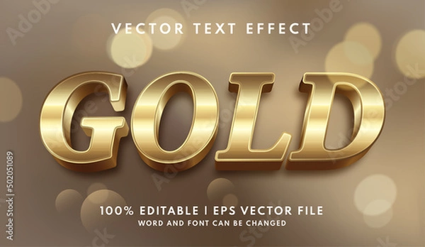 Obraz Luxury gold 3D text effect style
