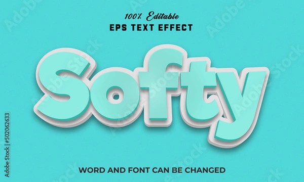 Fototapeta Softy Editable 3d text Effect Style