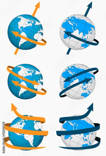 Obraz Globe with arrows