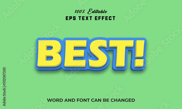 Fototapeta Best Editable 3d text Effect Style