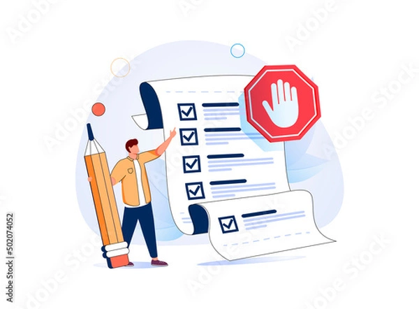 Obraz Rules and regulations, policy and guideline for employee to follow, legal term, corporate compliance or laws, standard.