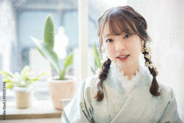 Obraz 浴衣女性ポートレート