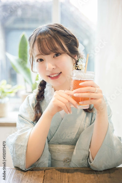 Obraz 浴衣女性ポートレート