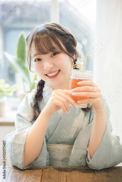 Obraz 浴衣女性ポートレート