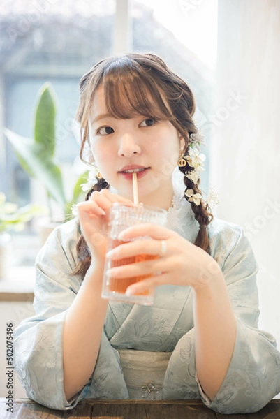 Obraz 浴衣女性ポートレート