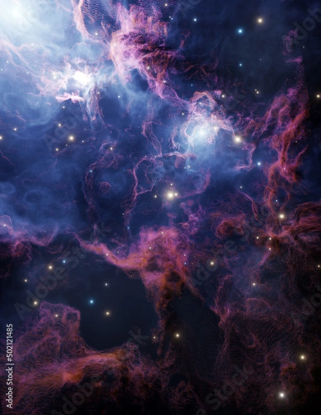 Fototapeta  Nebula in outer space, planets and galaxy