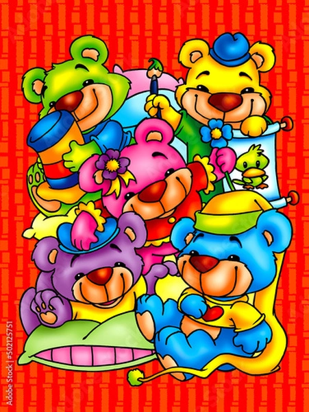Obraz Cute and funny bears
