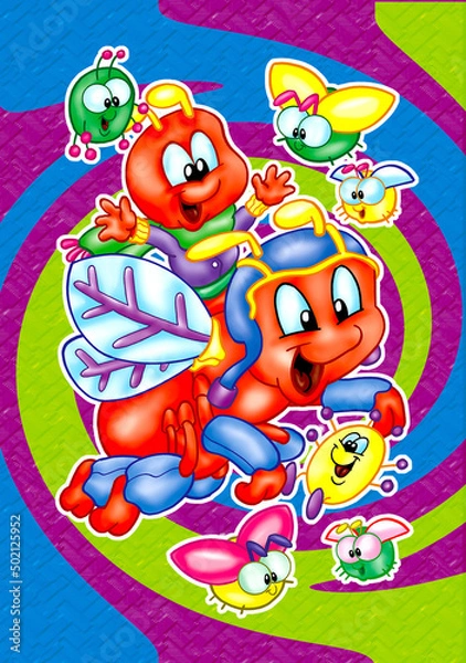 Obraz cute cartoon animals