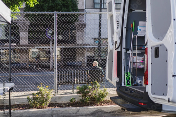 Obraz Free covid-19 PCR and RAPID Testing lab on streets during in United state of america which rapid results in less than 10 minutes and pcr results within 48-72 hours every day.