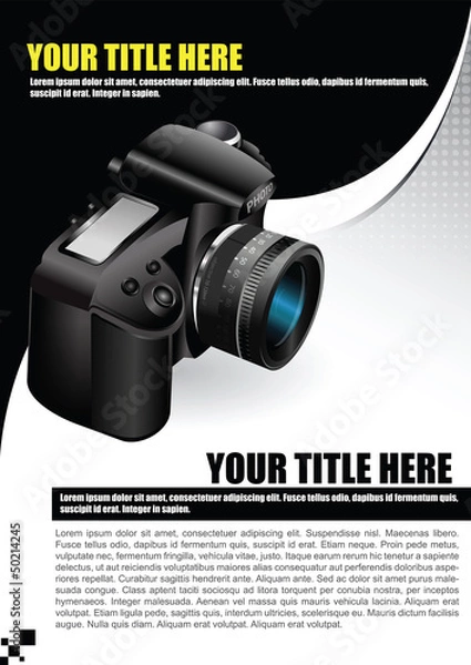 Fototapeta Vector background with DSLR camera