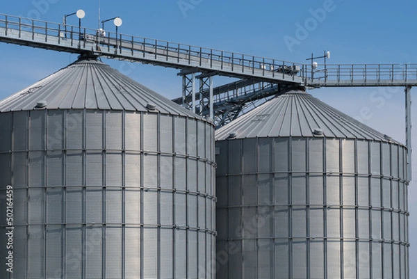 Obraz Modern grain silo. Grain elevators.