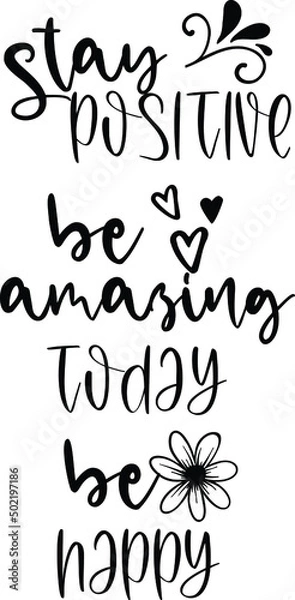 Obraz Positive Quotes Vector Illustration Bundle vol 3