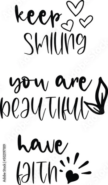 Obraz Positive Quotes Vector Illustration Bundle vol 2