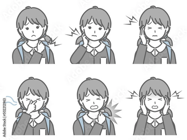 Fototapeta 色々な部分が痛む小学生女子