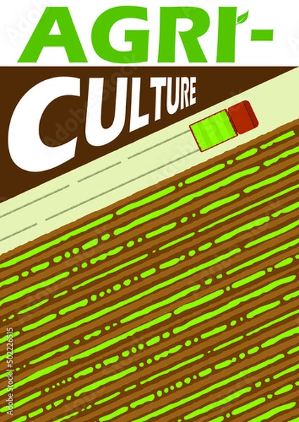 Obraz agriculture poster , flat vector illustration