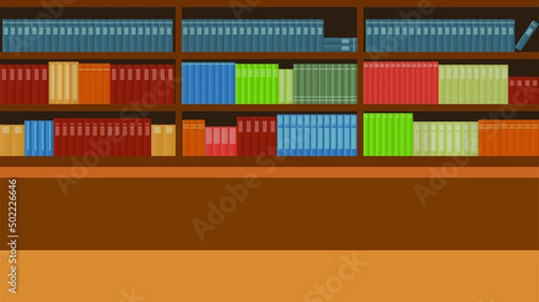 Obraz library interior background, vector illustration