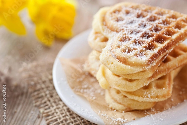 Obraz świeże gofry serca