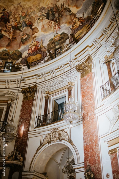 Obraz Interior of the Basilica of Our Lady of the Desamparados in Valencia, Spain.