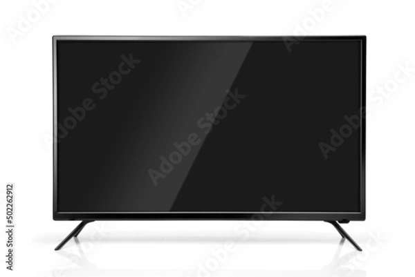 Obraz Black LED tv television screen blank isolated on white background