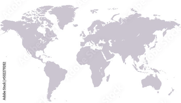 Fototapeta World map. Color vector modern.	