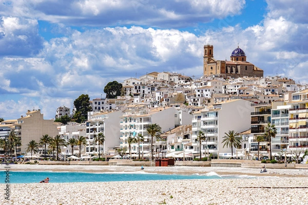 Obraz Old town of Altea in Spain with cathedral and mediterranean architecture