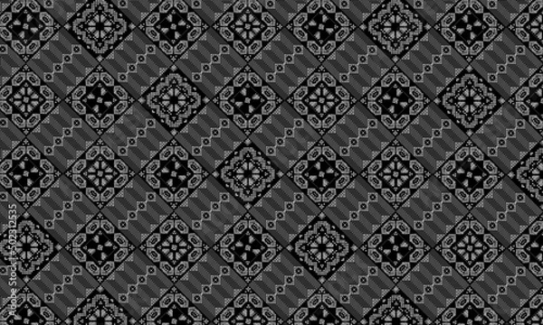 Obraz 奄美大島紬龍郷柄風　細やかなノトーン