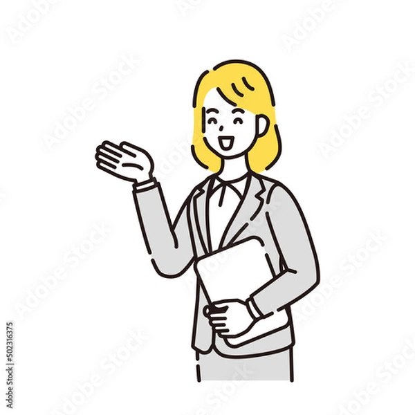 Obraz 人物イラスト　線画