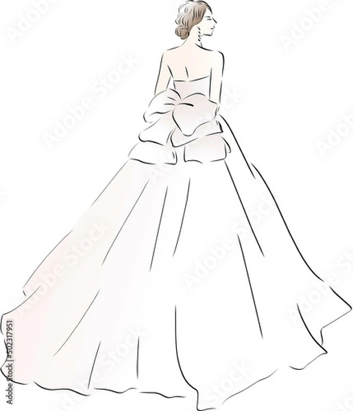 Obraz ウェディングドレスを着た花嫁
