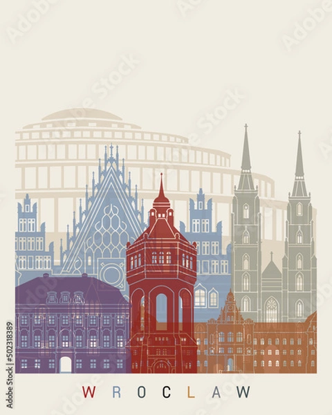 Obraz Wroclaw skyline poster