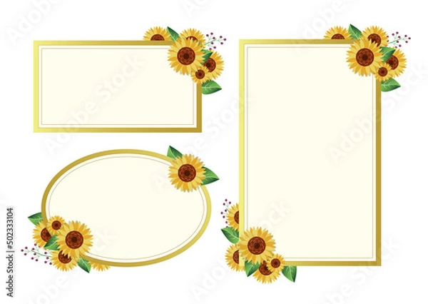 Fototapeta 夏　ひまわり　フレーム
