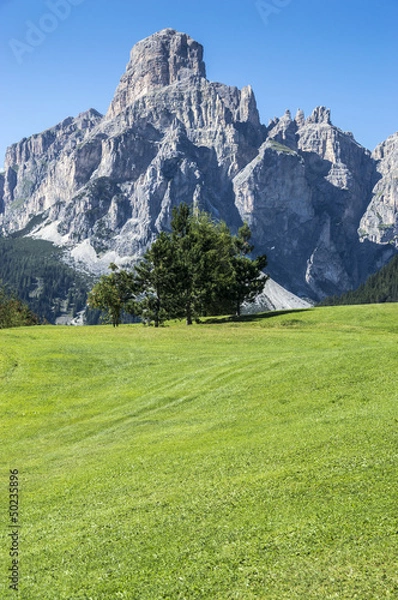 Fototapeta view of Sassongher, Alta Badia - Dolomites