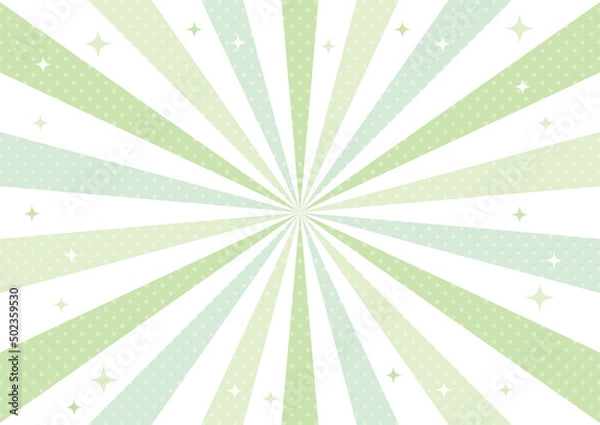 Fototapeta 集中線　水玉　黄緑　キラキラ　ドット　背景