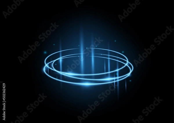 Obraz Abstract circle light neon Effect  vector  illustration.