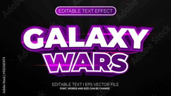 Obraz Editable text effect - purple game style concept