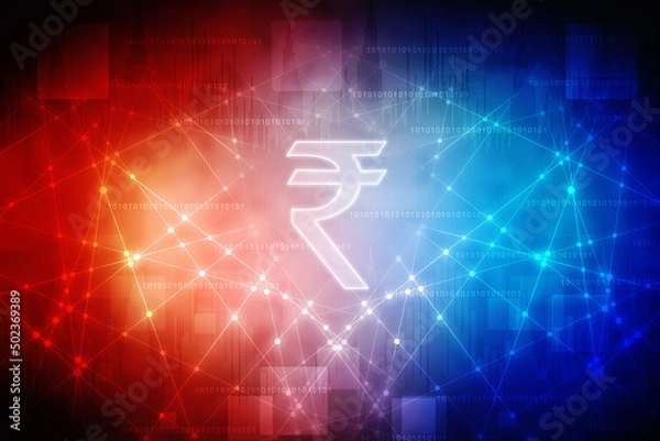 Fototapeta Rupee currency . 2D rendering illustration