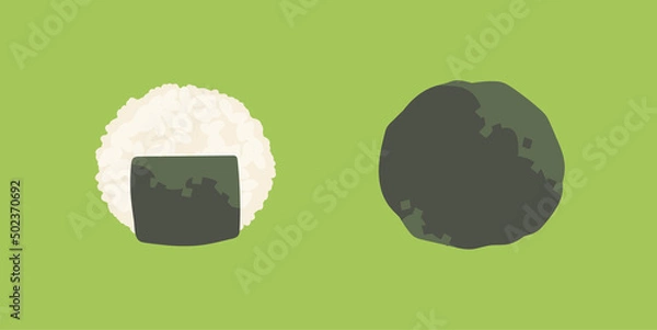 Obraz 丸いおにぎりのイラスト