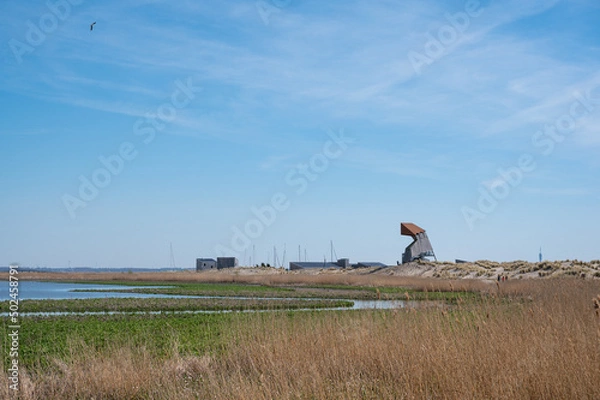 Fototapeta Landscape Marker Wadden with bird house