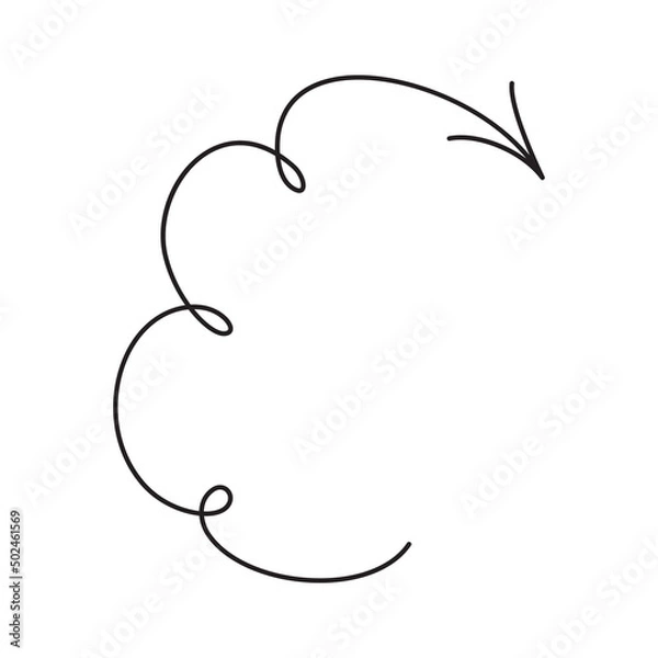 Obraz Twisted arrow doodle illustration