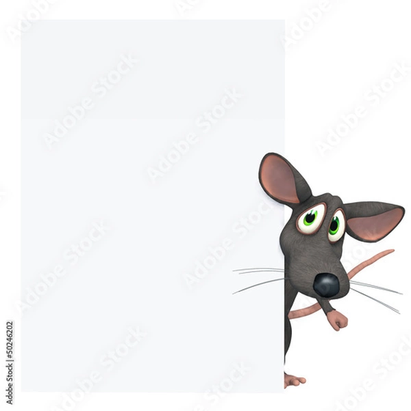 Obraz Mouse with blank board