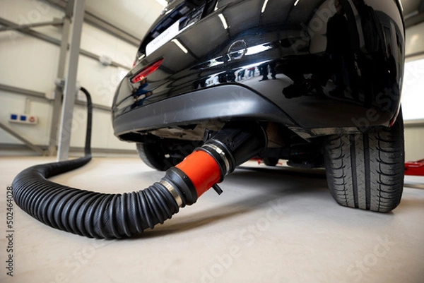 Fototapeta Vehicle emissions testing