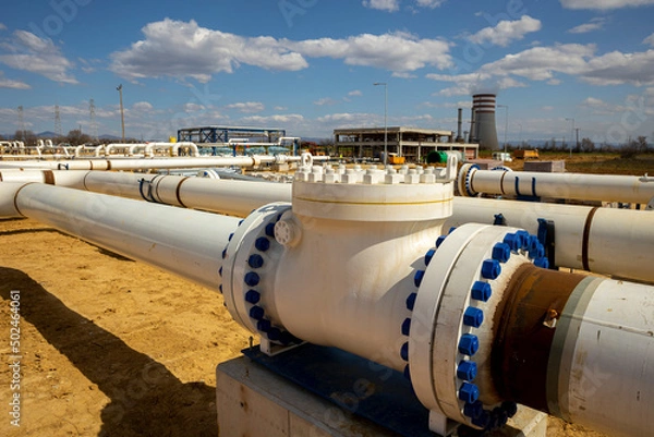 Fototapeta Interconnected natural gas pipeline network