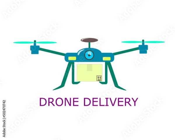 Fototapeta Drone delivery ,drone delivery vector icon for web design isolated on white background