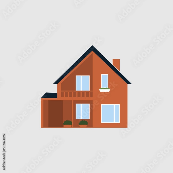 Obraz brown house, scheme, plan, vector
