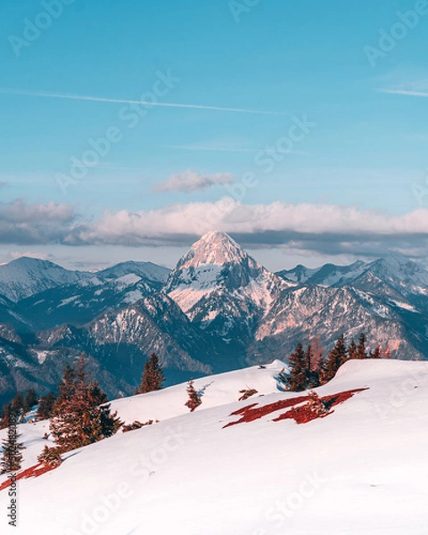 Obraz Bergpanorama mit Wolken