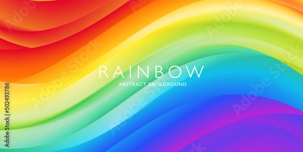 Obraz Abstract 3d rainbow wave object background